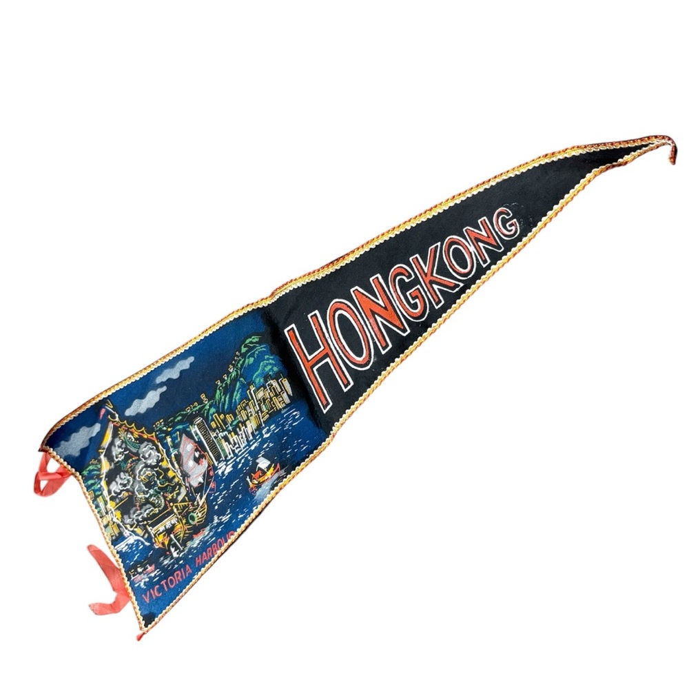 Vintage Hong Kong Souvenir Pennant